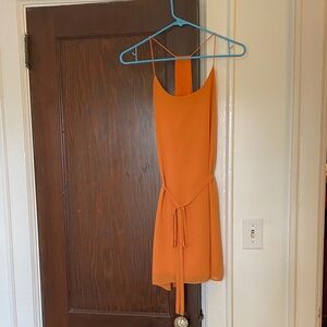 fab'rik Vibrant Orange Backless Dress